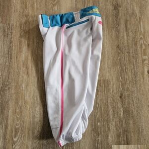 Youth medium custom triton knicker baseball pants pink, teal, blue, white. Some